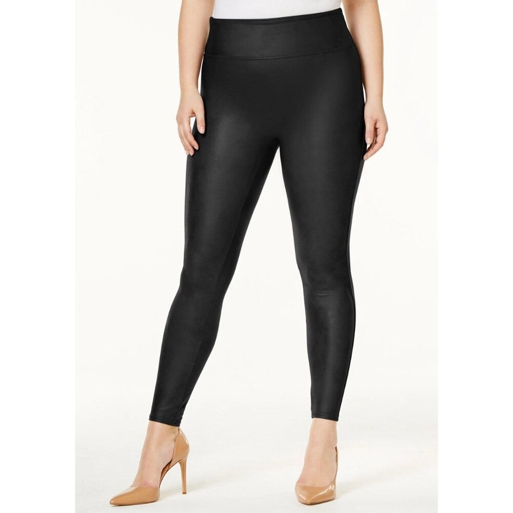 NEW! Spanx Women’s Plus Faux Leather Leggings Black 2X Style 2437 SHAPEWEAR $98